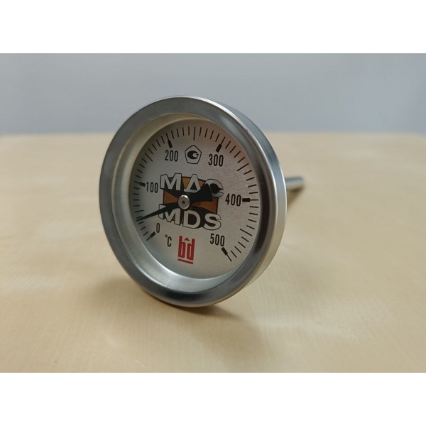 Биметаллический термометр MDS для печи/ камина до 500°C (длина штока 150 мм)